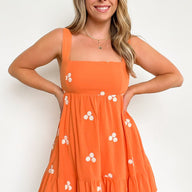  Chasing Daisies Embroidered Tiered Dress - FINAL SALE - kitchencabinetmagic