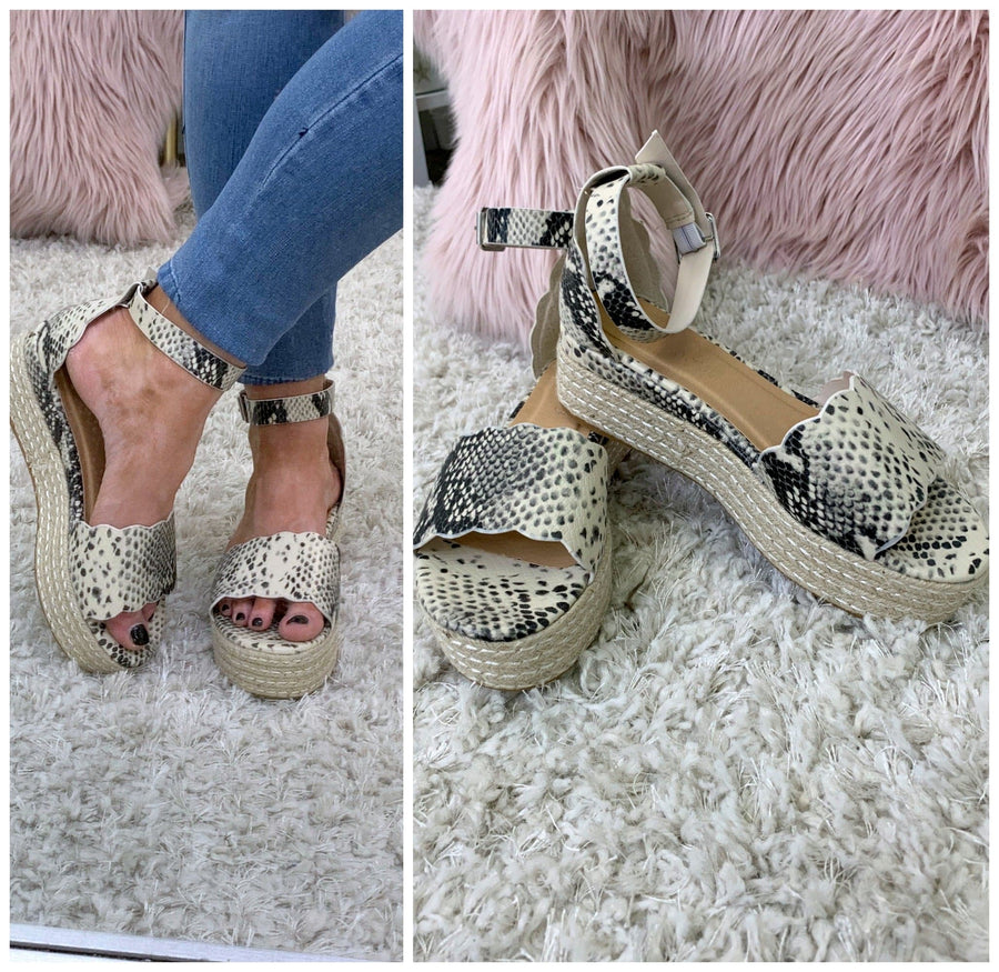  Chasing Lights Snake Print Wedges - FINAL SALE - kitchencabinetmagic