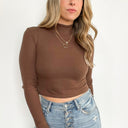  Coffee Errands Ribbed Mock Neck Crop Sweater - FINAL SALE - kitchencabinetmagic