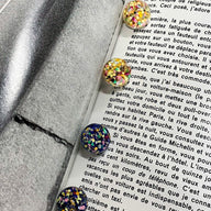 Yellow/Multi Colorful Moments Confetti Glitter Ball Earrings - FINAL SALE - kitchencabinetmagic
