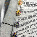 Blue/Multi Colorful Moments Confetti Glitter Ball Earrings - FINAL SALE - kitchencabinetmagic