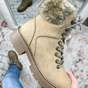 5.5 / Taupe Cozy Callings Faux Fur Boots - FINAL SALE - kitchencabinetmagic