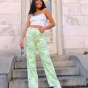  Daisy Days Graphic Printed Wide Leg Pants - FINAL SALE - kitchencabinetmagic