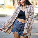  Dareen Plaid Oversized Button Down Shacket - FINAL SALE - kitchencabinetmagic