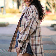  Dareen Plaid Oversized Button Down Shacket - FINAL SALE - kitchencabinetmagic