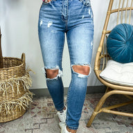  Dariah High Rise Cutout Mom Jeans - BACK IN STOCK - kitchencabinetmagic