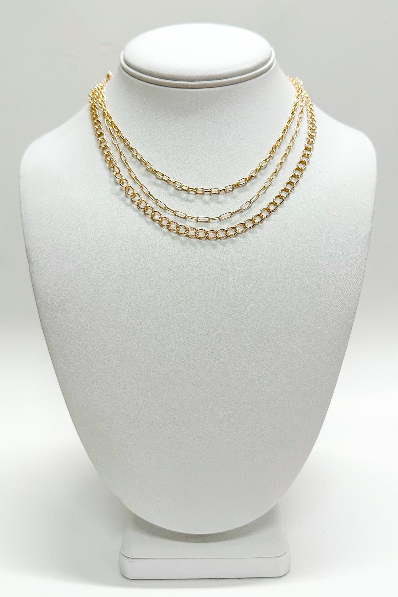 Gold Daytona Layered Chain Necklace - kitchencabinetmagic