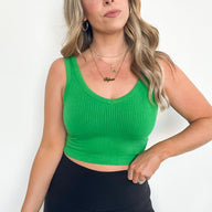  Deema Ribbed Seamless Cropped Tank Bra Top - BACK IN STOCK - kitchencabinetmagic