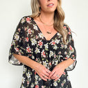  Deliah Floral Swiss Dot Babydoll Top | CURVE - kitchencabinetmagic