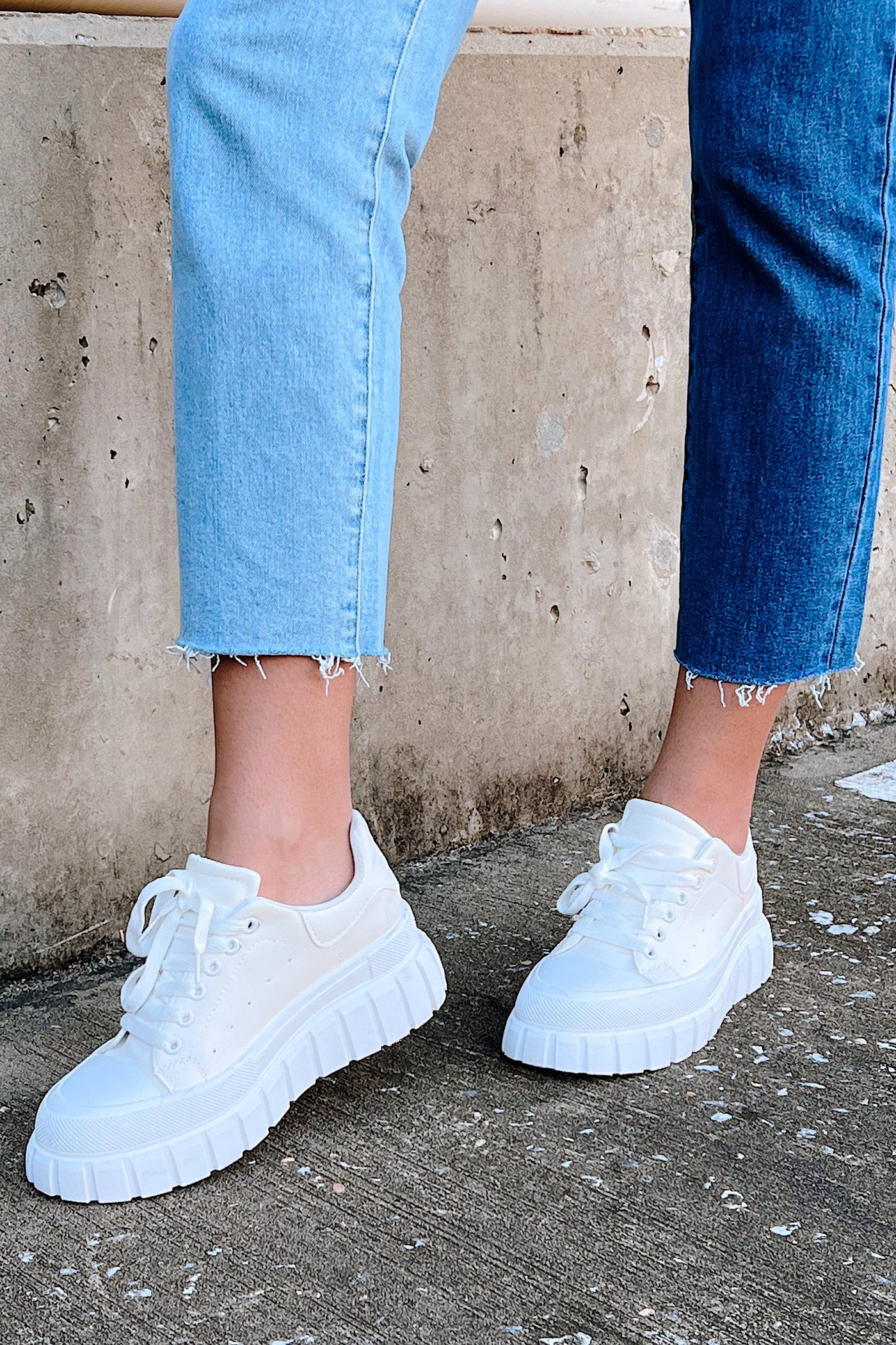  Don't Text Lace Up Platform Sneaker - FINAL SALE - kitchencabinetmagic