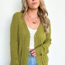  Dona Cable Knit Button Down Cardigan - FINAL SALE - kitchencabinetmagic