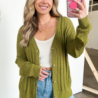  Dona Cable Knit Button Down Cardigan - FINAL SALE - kitchencabinetmagic