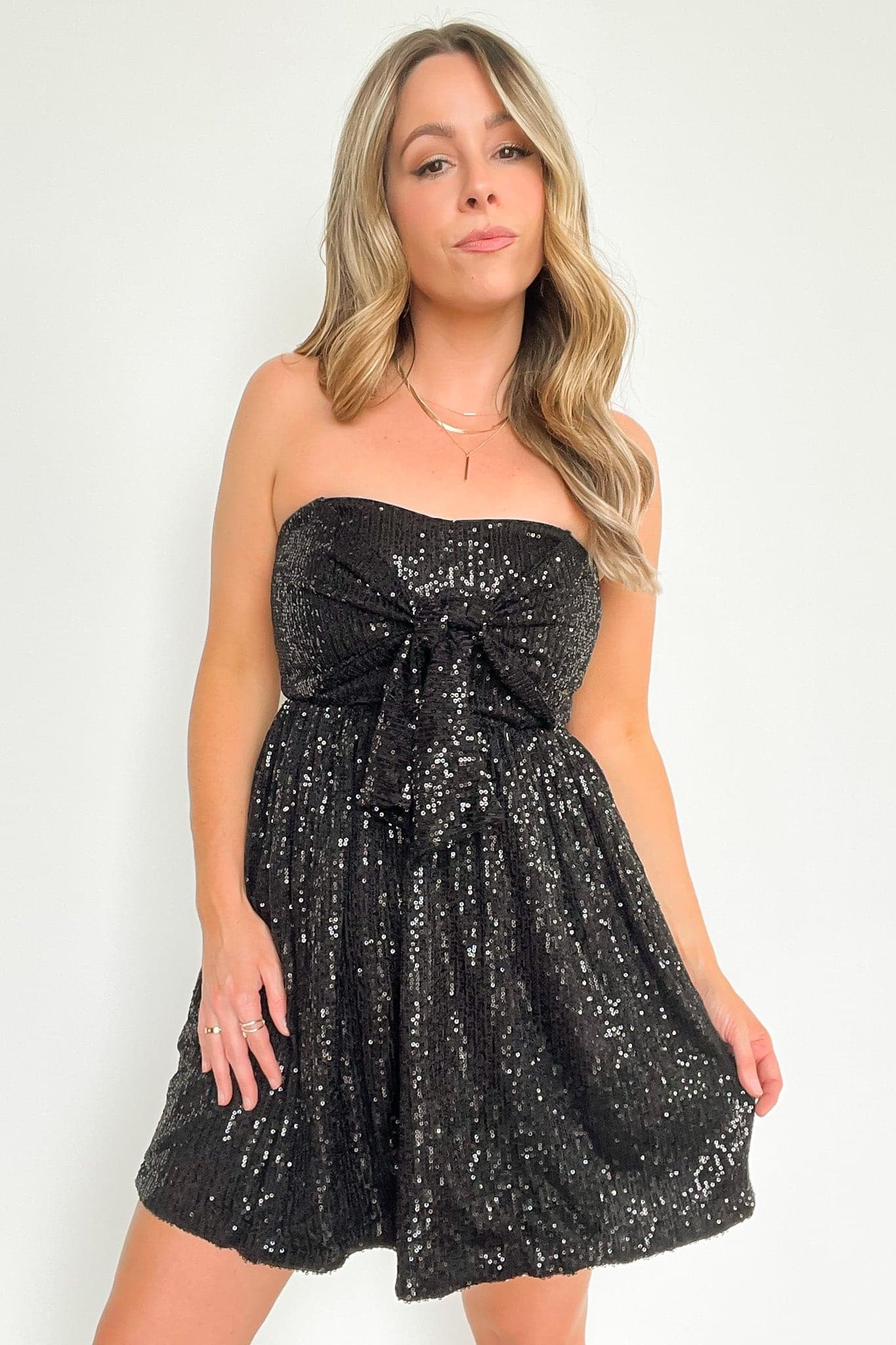  Dramatic Poise Sequin Detail Tie Front Romper - kitchencabinetmagic