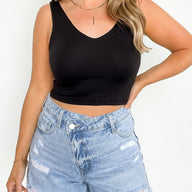  Drifted Criss Cross Waistband High Rise Distressed Shorts - kitchencabinetmagic