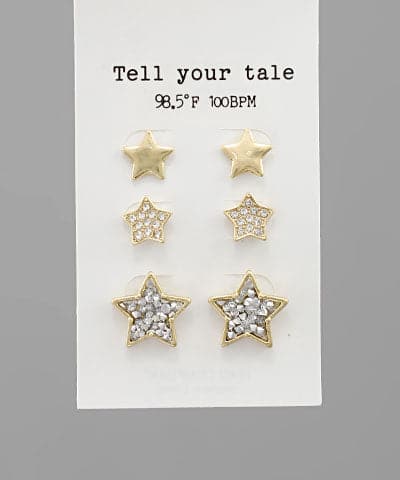  Add that Shimmer Star Stud Earring Set - kitchencabinetmagic