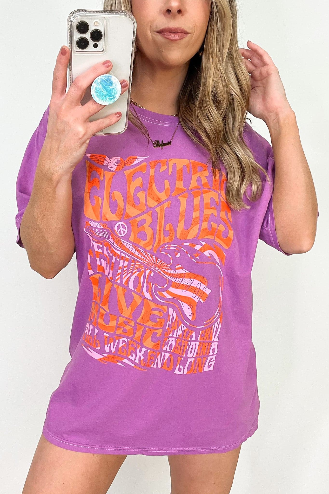  Electric Blues Oversized Vintage Graphic Tee - BACK IN STOCK - kitchencabinetmagic