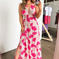 Pink / S Endearing Melody Floral Maxi Dress - BACK IN STOCK + NEW COLOR - kitchencabinetmagic