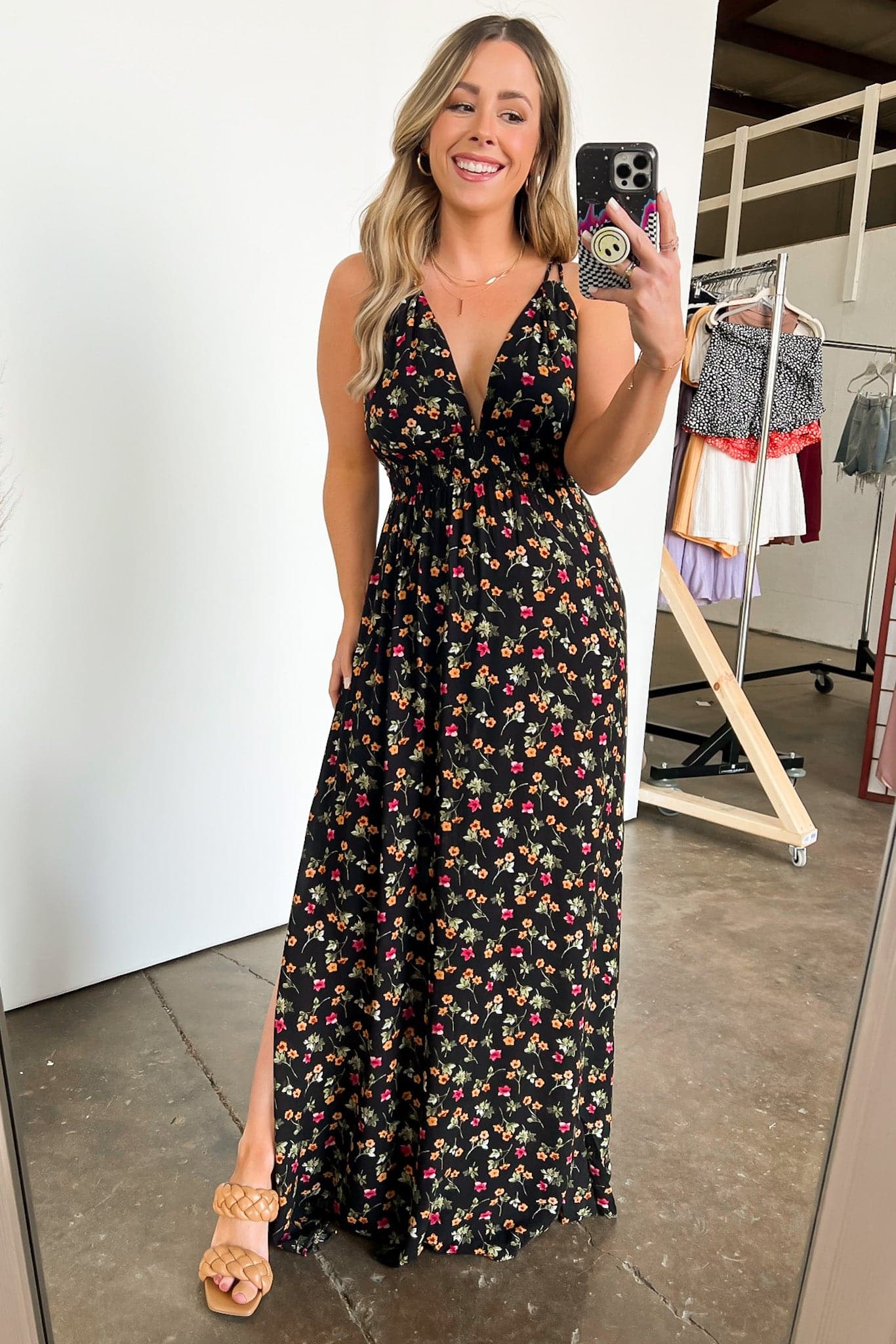 Black / S Endearing Melody Floral Maxi Dress - BACK IN STOCK + NEW COLOR - kitchencabinetmagic