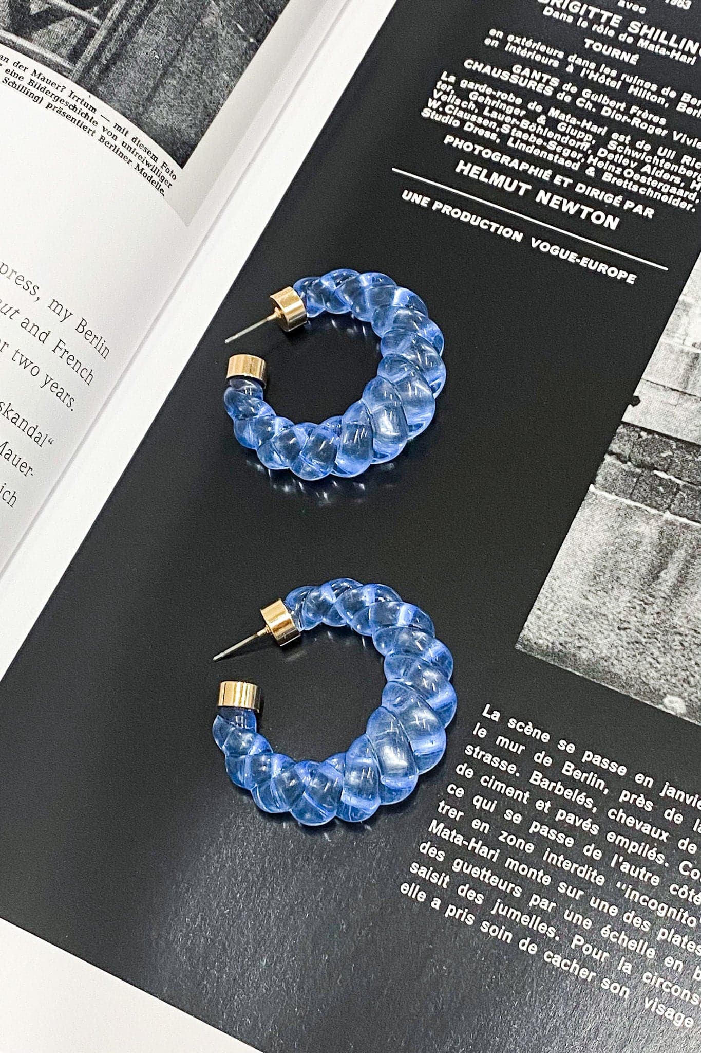 Blue Envy Me Acrylic Bubble Hoop Earrings - FINAL SALE - kitchencabinetmagic