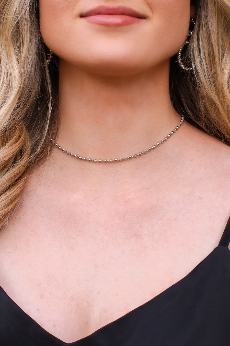 Silver Luxe Club Chain Choker Necklace - kitchencabinetmagic