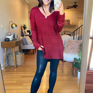  Rockvale V-Neck High Low Sweater - FINAL SALE - kitchencabinetmagic