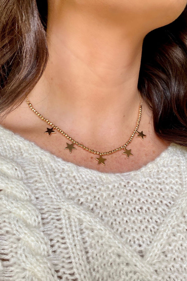 Gold Midnight Star Bead Charm Necklace - FINAL SALE - angrybureaucrat