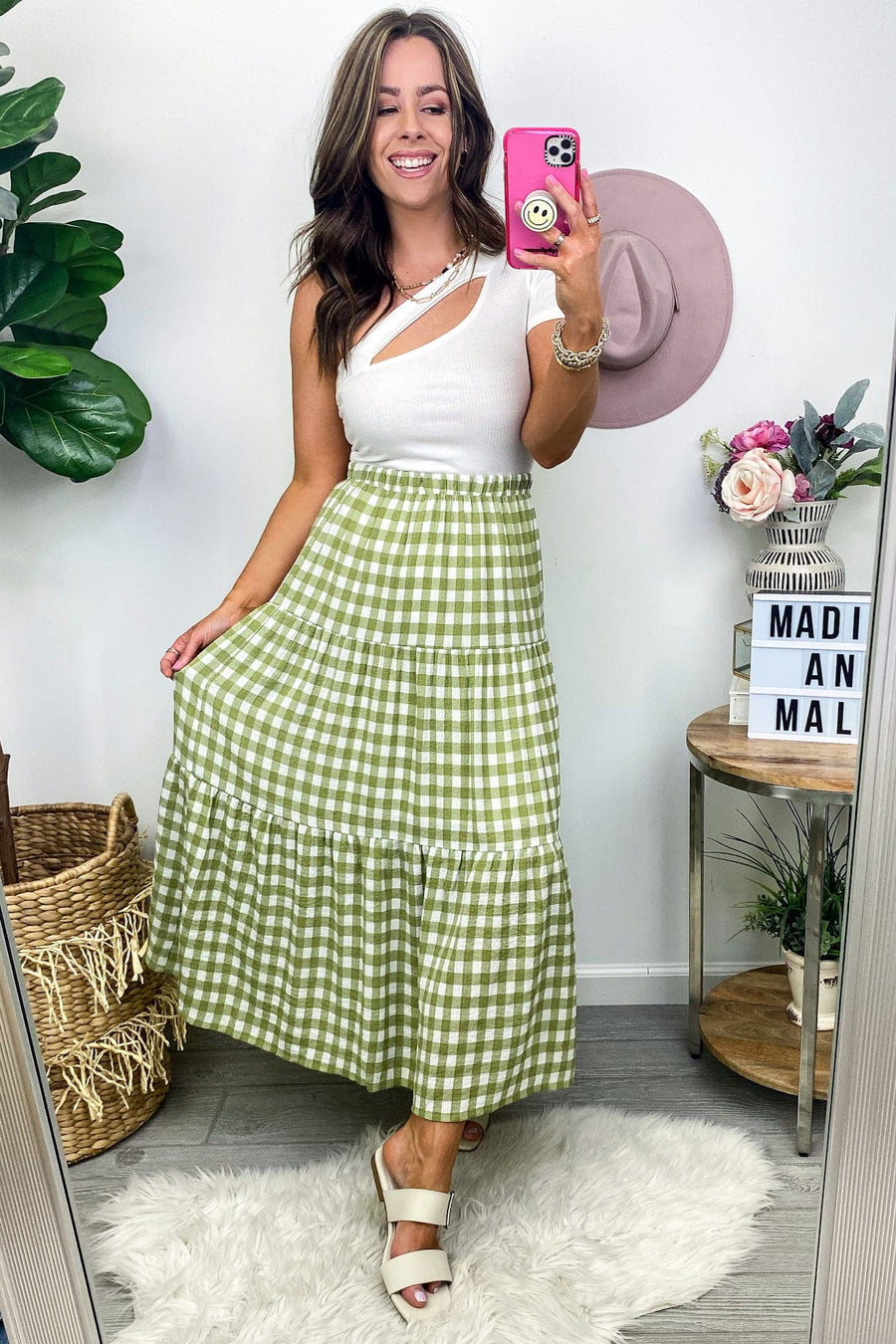  Wonderful Memories Gingham Skirt - kitchencabinetmagic