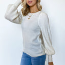  Favorite Features Balloon Sleeve Knit Top - FINAL SALE - kitchencabinetmagic