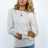  Favorite Features Balloon Sleeve Knit Top - FINAL SALE - kitchencabinetmagic