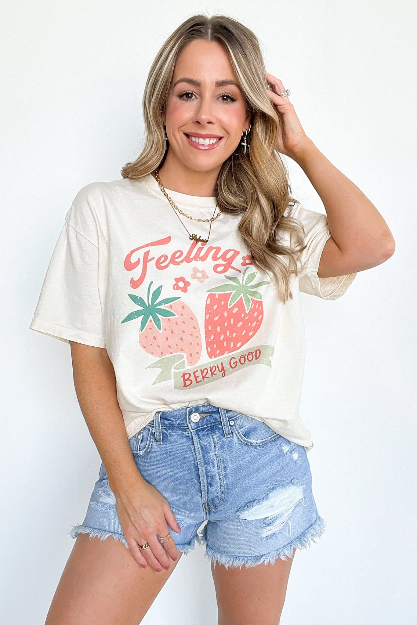  Feeling Berry Good Vintage Relaxed Graphic Tee | CURVE - BACK IN STOCK - kitchencabinetmagic