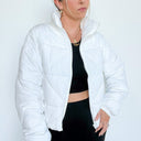S / White Frost Fight Quilted Puffer Jacket - FINAL SALE - kitchencabinetmagic