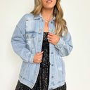  Getaway Plan Distressed Denim Oversized Jacket - BACK IN STOCK - kitchencabinetmagic