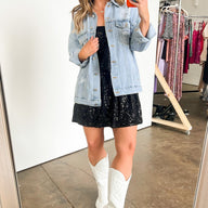  Getaway Plan Distressed Denim Oversized Jacket - BACK IN STOCK - kitchencabinetmagic