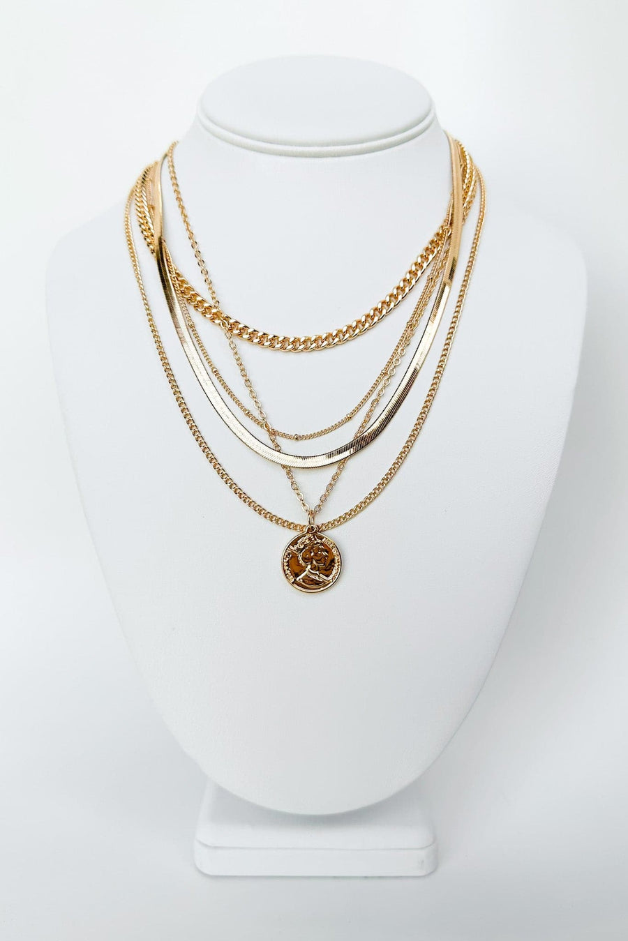Gold Gleaming Galore Snake Chain Layered Coin Necklace | PREORDER - kitchencabinetmagic