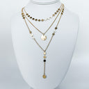 Gold Go-Glitter Triple Layer Disc Necklace - kitchencabinetmagic