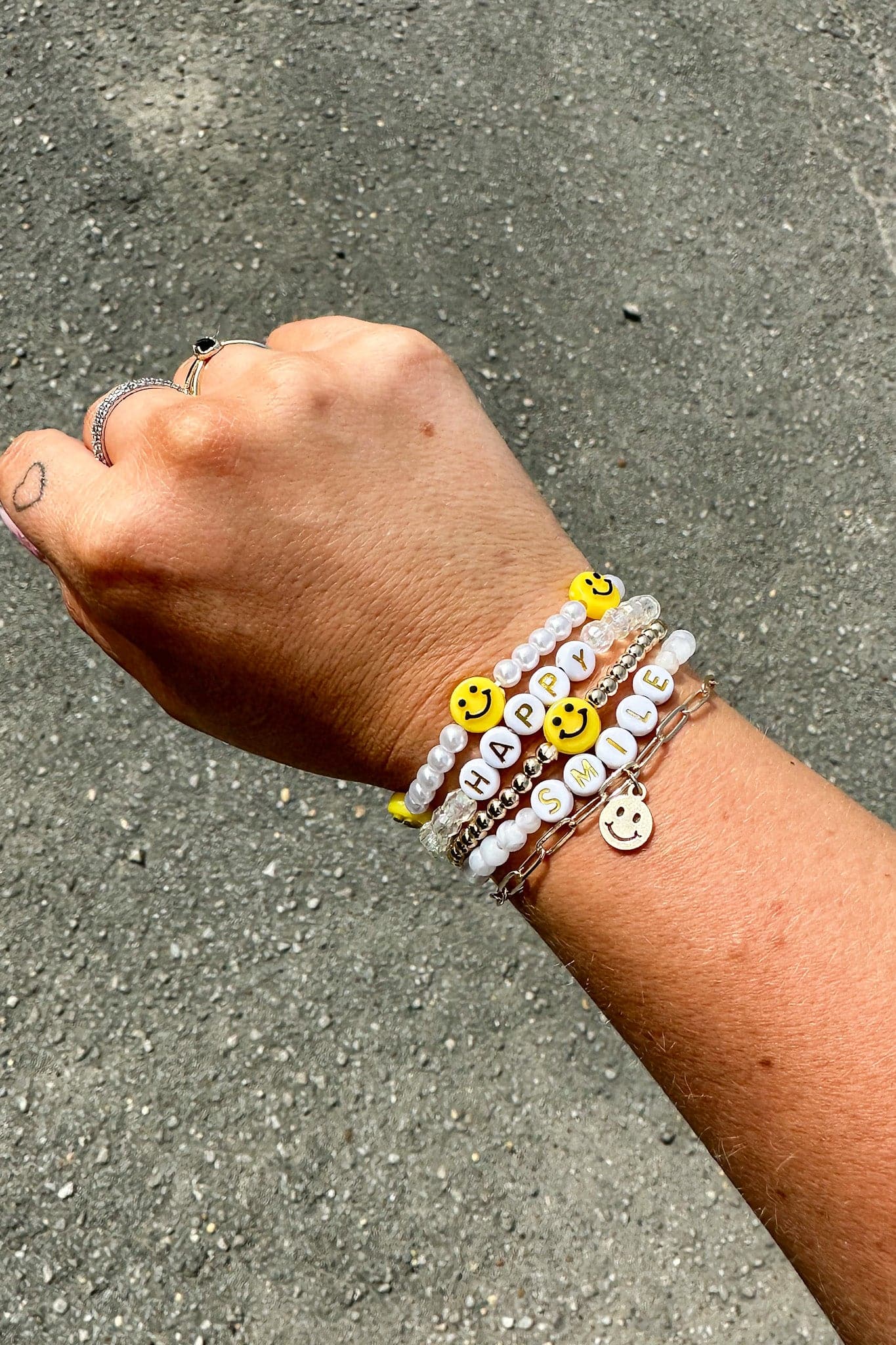  Happy Vibes Smiley Face Beaded Bracelet Stack | PREORDER - kitchencabinetmagic
