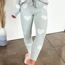 S / Mint Have a Heart to Heart Print Sweater Knit Leggings - FINAL SALE - kitchencabinetmagic