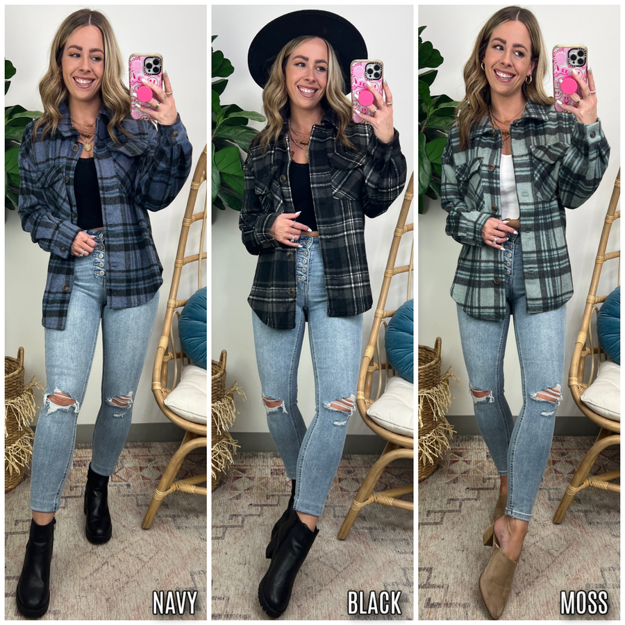  Haydee Plaid Flannel Shacket - FINAL SALE - kitchencabinetmagic