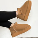 5 / Chestnut Height of Cozy Platform Sherpa Boots - kitchencabinetmagic