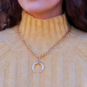Gold Flawless Attitude Chain and Horn Necklace - kitchencabinetmagic