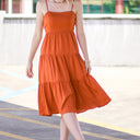  Showing Off A Little Tiered Open Back Midi Dress - FINAL SALE - kitchencabinetmagic