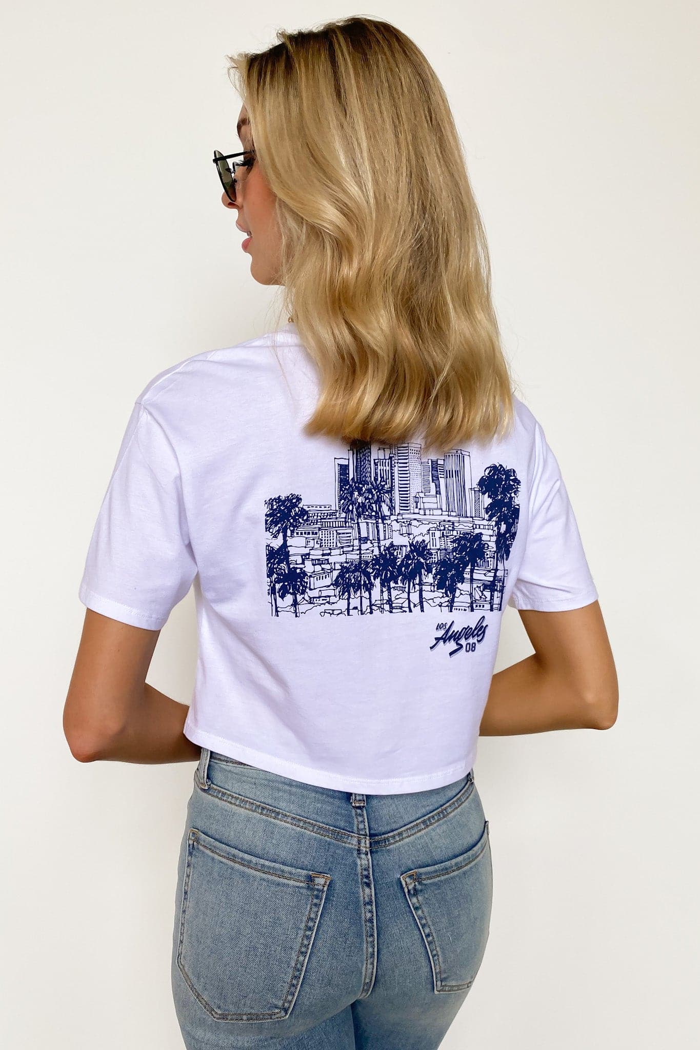  Los Angeles City Print Graphic Cropped Tee - FINAL SALE - kitchencabinetmagic