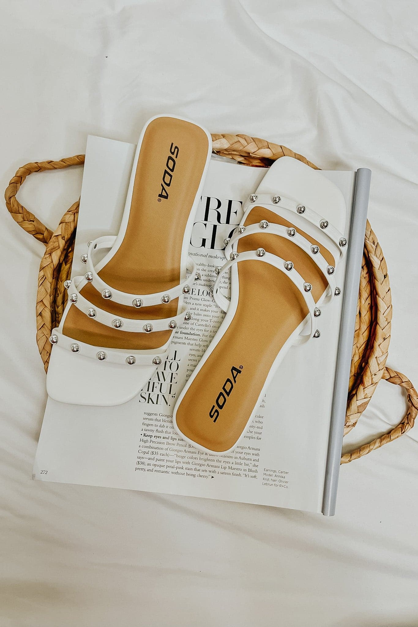  Slip on By Strappy Studded Sandals - FINAL SALE - kitchencabinetmagic