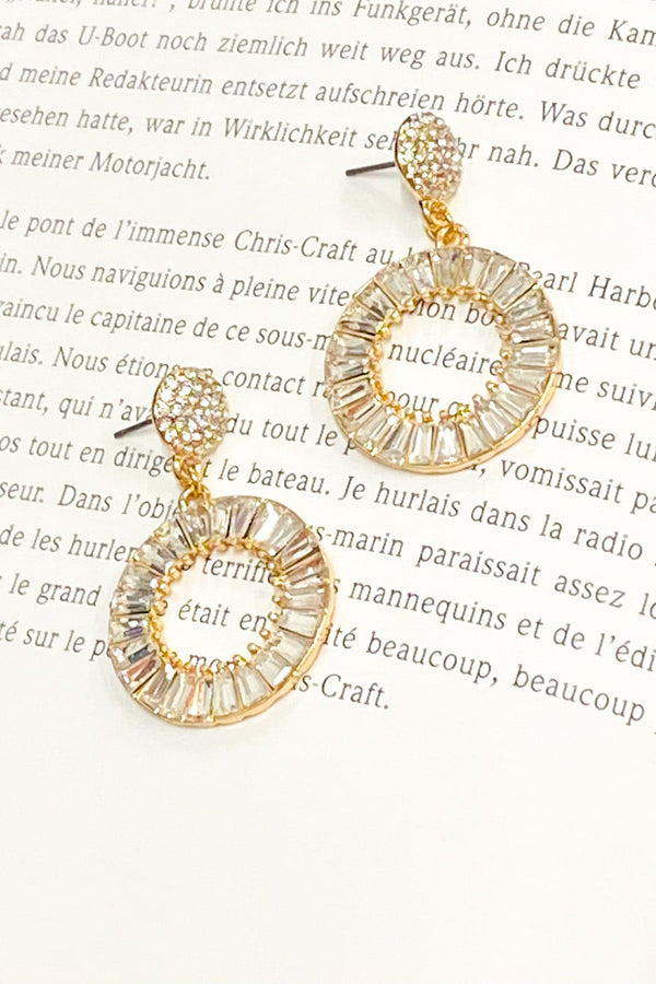 Gold Love the Luxe Crystal Baguette Drop Earrings - angrybureaucrat