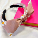 Pink Coming Up Daisies Bow Headband - kitchencabinetmagic