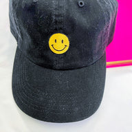 Black Keep a Smile Embroidered Dad Hat - FINAL SALE - kitchencabinetmagic