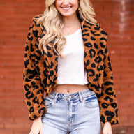  Zandra Animal Print Button Down Jacket - FINAL SALE - kitchencabinetmagic