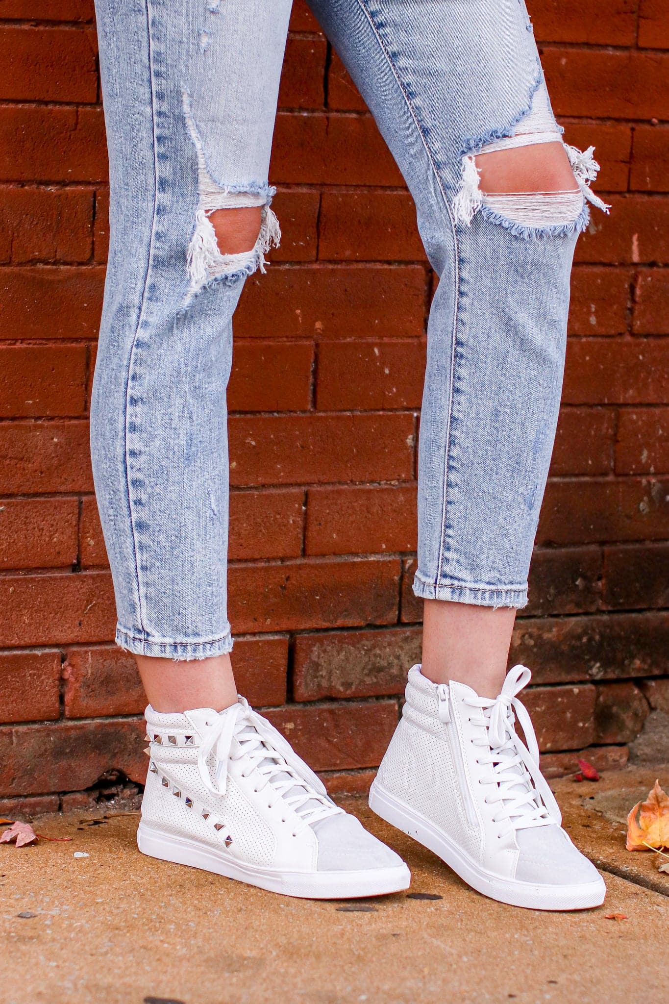  Lex Studded High Top Wedge Sneakers - FINAL SALE - kitchencabinetmagic