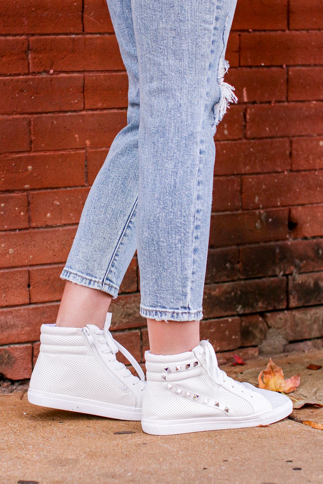  Lex Studded High Top Wedge Sneakers - FINAL SALE - kitchencabinetmagic