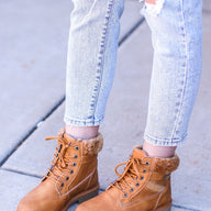  Athena Faux Fur Lace Up Combat Boots - FINAL SALE - kitchencabinetmagic